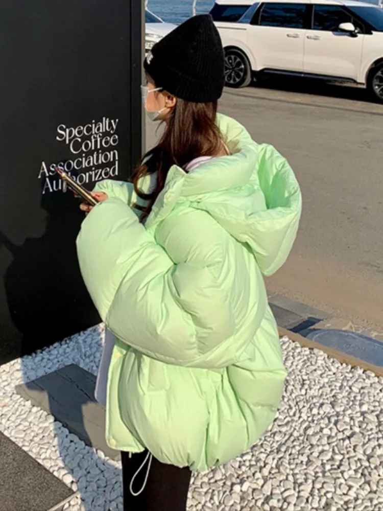 

Dongda Gate Faion Антивозрастное свободное хлопковое пальто с капюшоном, теплое пуховое хлопковое пальто, женское хлопковое пальто с хлебом, весна-осень, W...