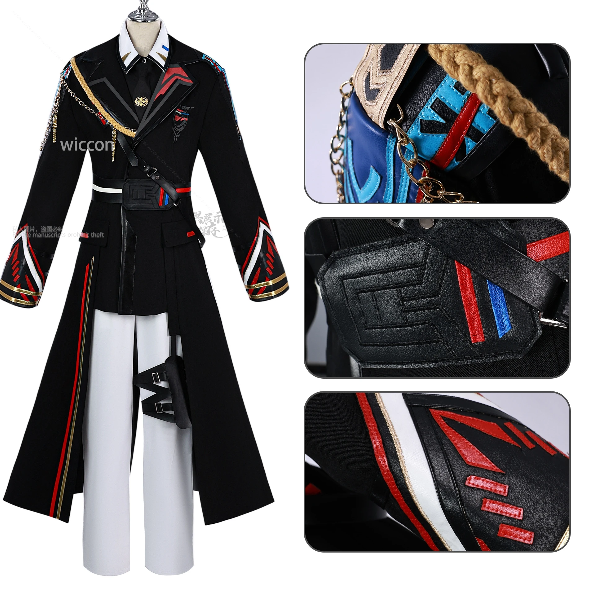 Anime Love And Deepspace Anime Caleb Costume Cappello Cappotto Collana uniforme Berretto Festa di Halloween per carnevale per adulti Vestito personalizzato