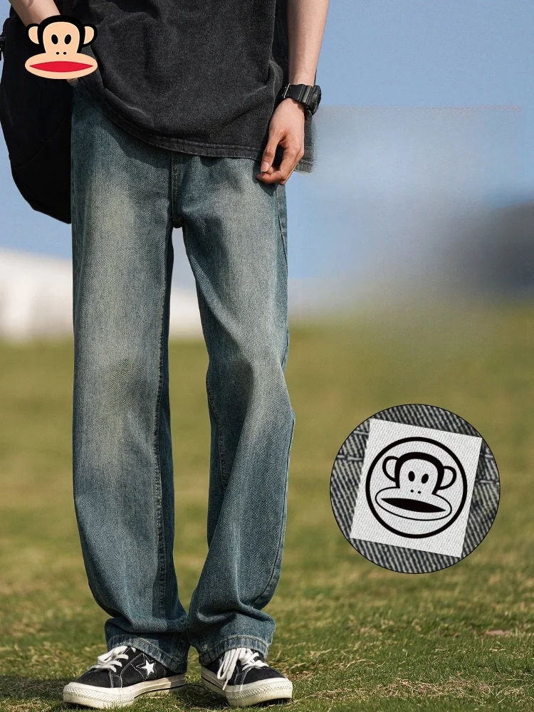 

PaulFrank Ретро Американские джинсовые джинсы Мужские модные прямые длинные брюки CleanFit с завышенной талией Молодежные хлопковые эластичные брюки