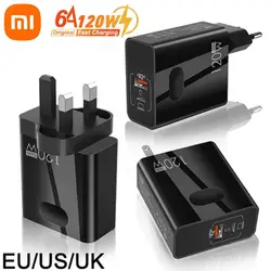 Xiaomi 120W Wall Charger Adapter Type C QC3.0 Fast Charging PD USB Charger For iPhone 15 Samsung 120W USB-C To Type C Cable