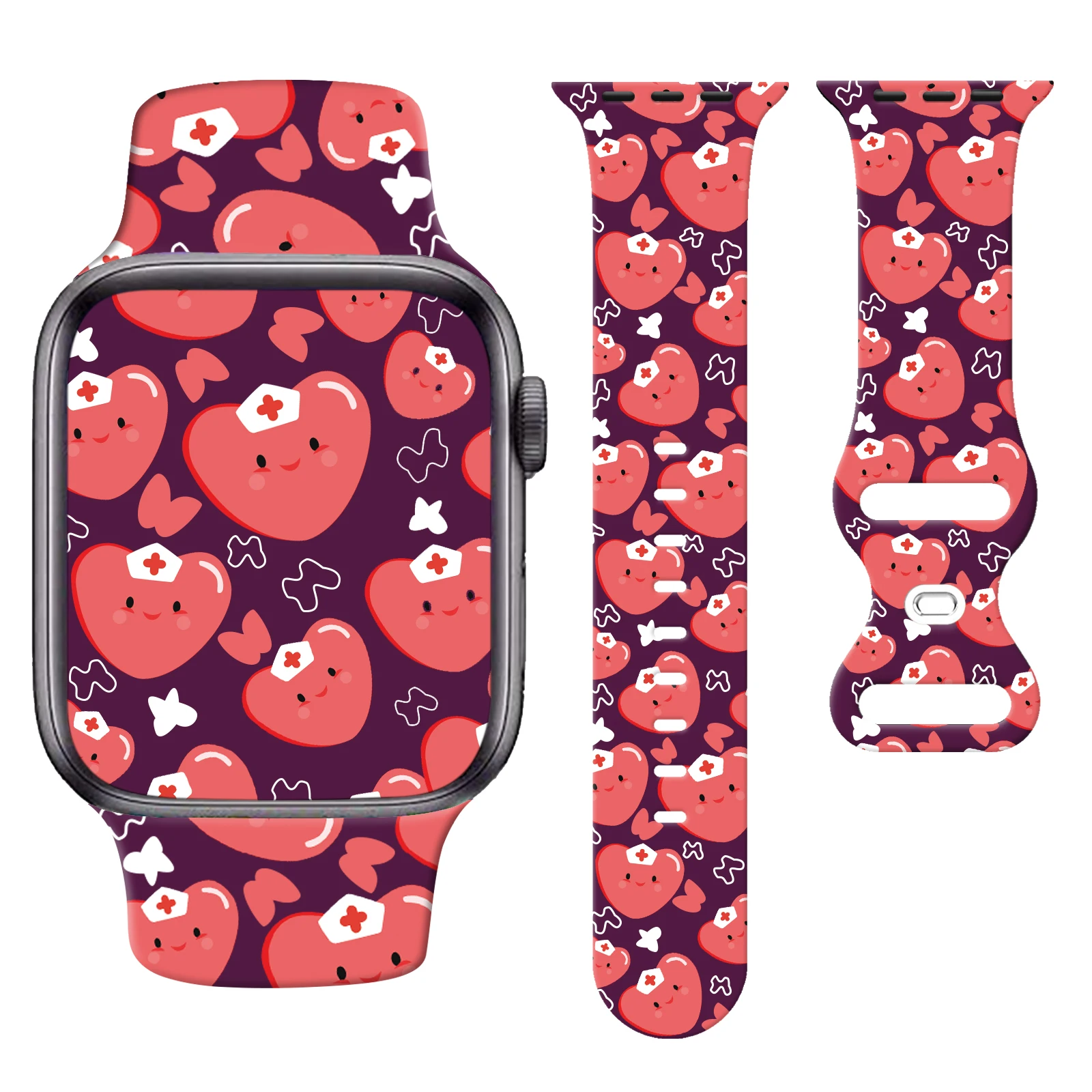 

International Nurses Day Strap for Apple Watch 11 10 9 8 Silicone Band Replaceable Bracelet for iWatch 46mm 42mm 41mm Watchband