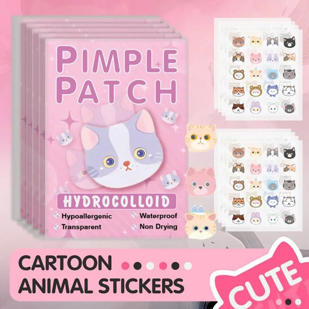 600 stks/zak Cartoon Acne Patches Antibacteriële Reparatie En Vervagen Vlekken Acne Littekens Niet-irriterend Ademend Onzichtbare Stickers