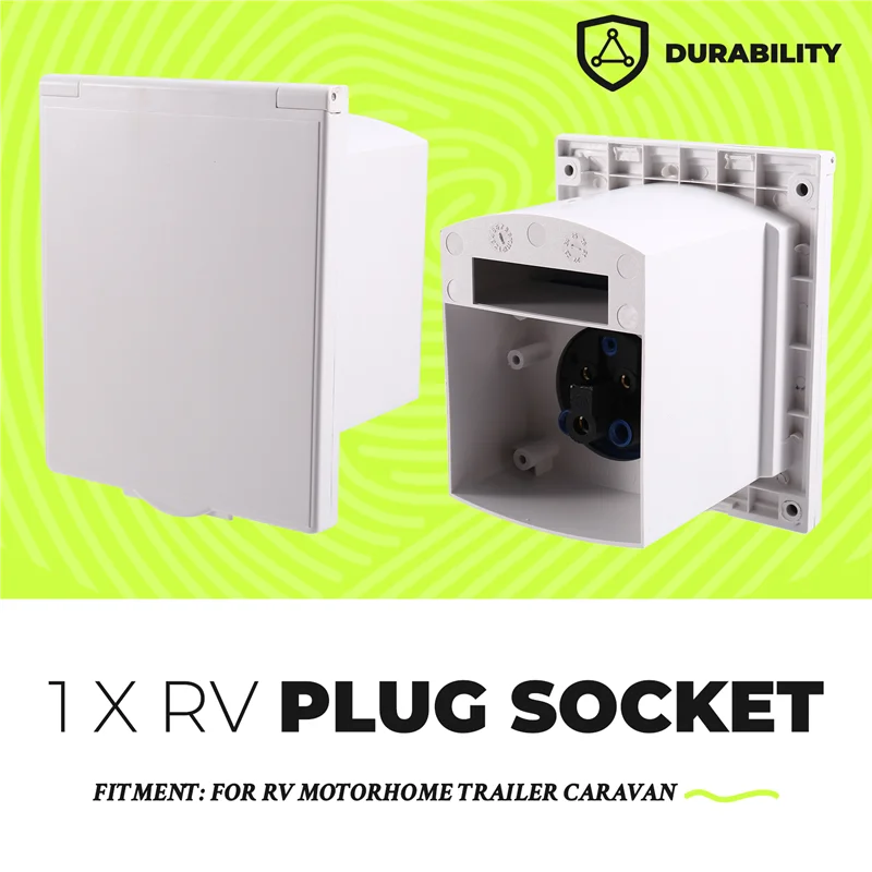 Classy-16A Presa di corrente esterna impermeabile 220V Spina femmina a filo a 3 pin per camper, rimorchio, roulotte