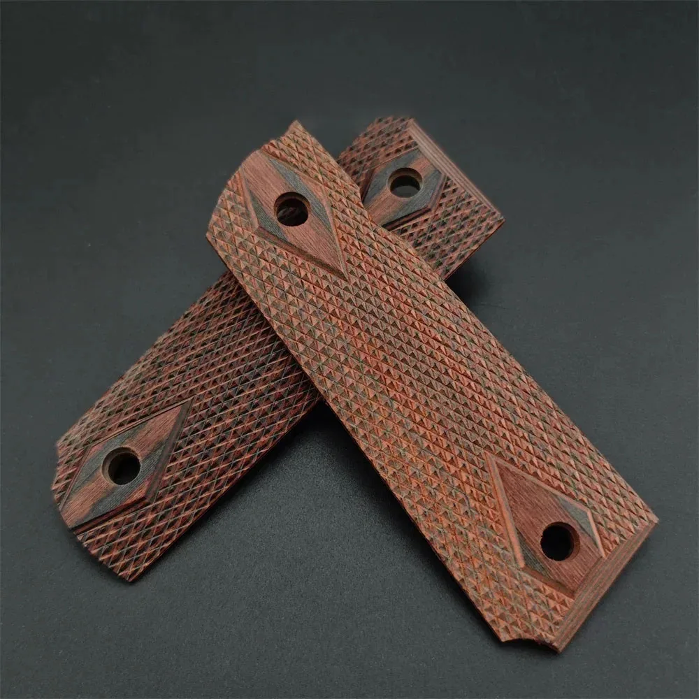New 2PCS Anti slip Handle 1911 Redwood Handle Patch DIY Anti slip Wooden Handle Scale Decorative Material Raw Material Board image 4