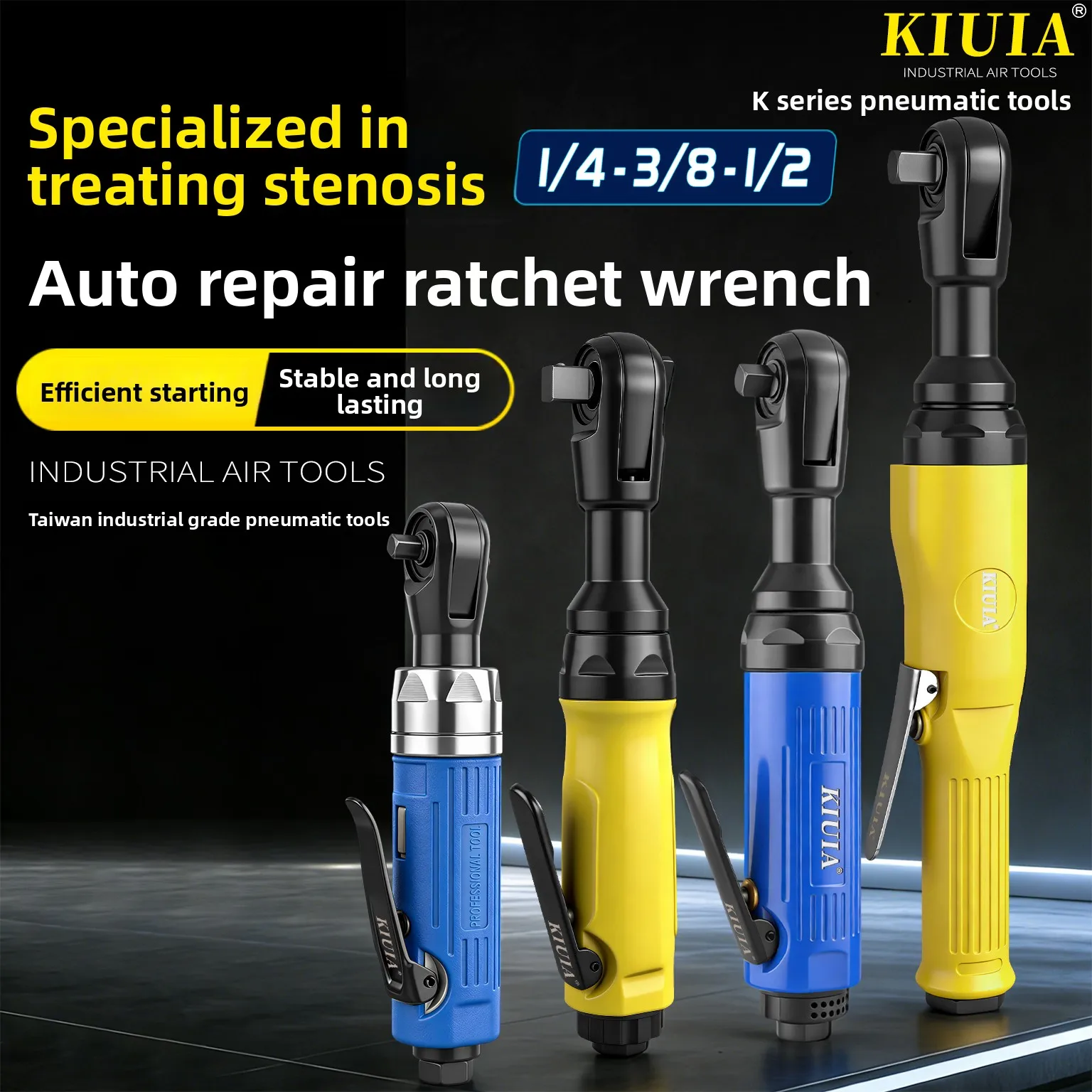 

Pneumatic Ratchet Wrench 90-Degree High Torque 1/2 Inch 3/ 8inch L Right-Angle Small Air Impact Wrench Pneumatic Tool