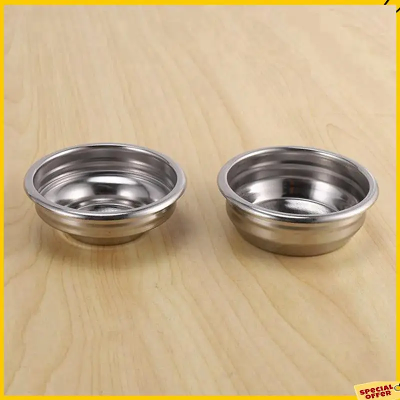 Portafiltro de café expreso profesional de acero inoxidable sin fondo A24P 2X 58MM con cesta de filtro de tazas individuales y dobles