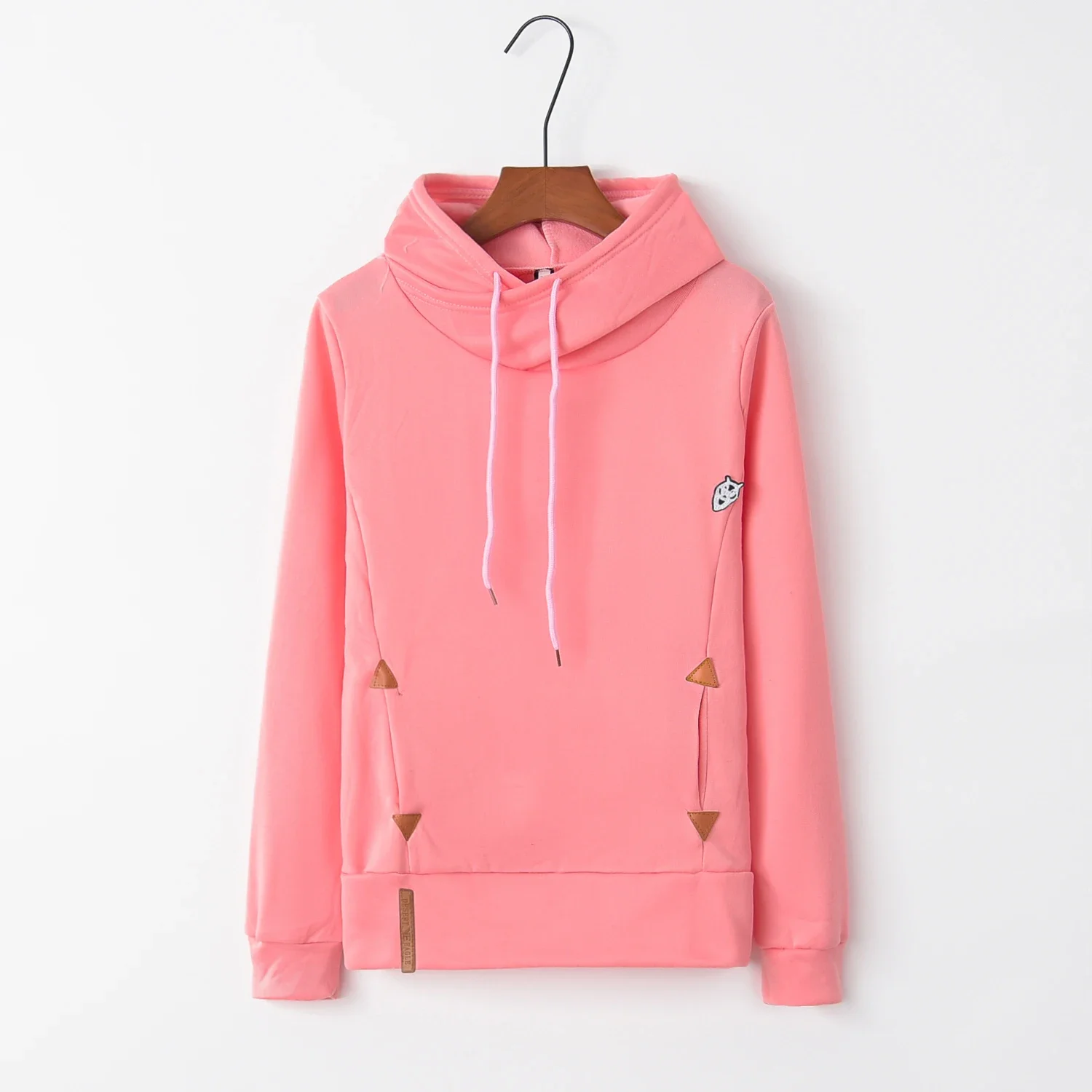 Long Sleeve Embroidered Hoodie, Pocket, Fashion Trend, Autumn