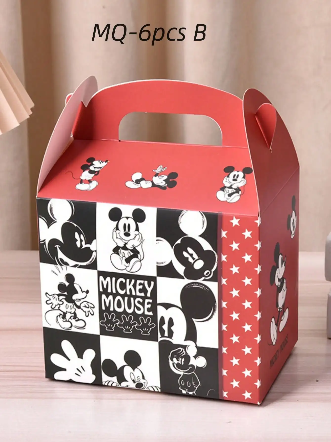 4/6 قطع من صندوق هدايا ديزني ميكي ماوس الكرتوني الصغير، مناسب للحفلات والعطلات وتغليف هدايا عيد الميلاد #4