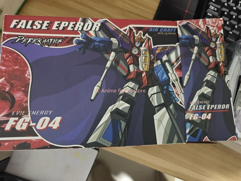 Transformation ของเล่น FG-04 FG04 Starscream ปลอม Eperor Air Craft พร้อมขาตั้งและ Cape Crown Action Figure หุ่นยนต์รุ่นเด็กของขวัญ