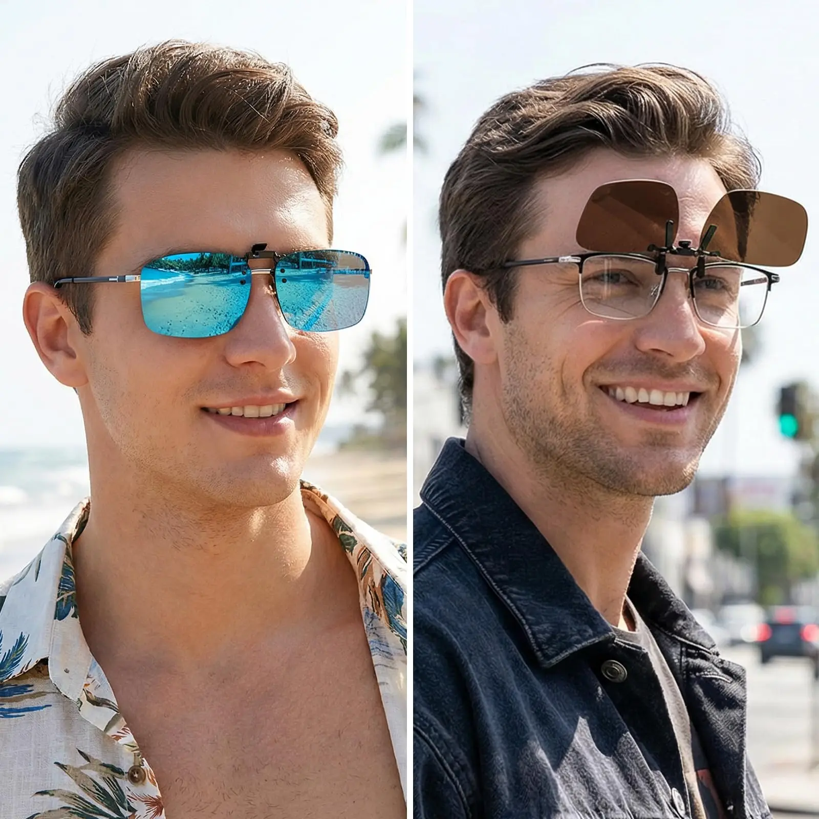Polarised Clip On Sunglasses for Prescription Glasses