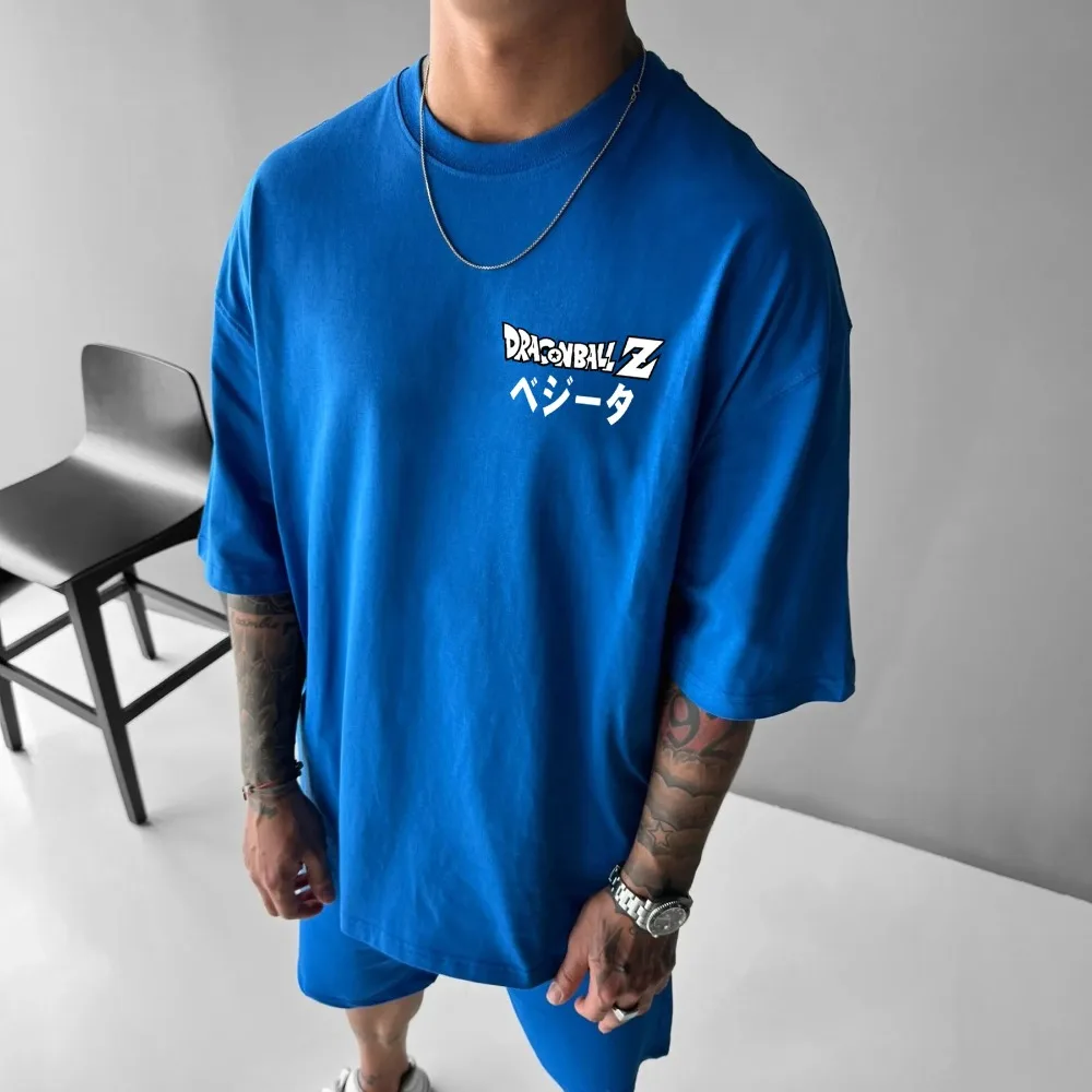 Dragon Ball Herren T-Shirt Vegeta Sommer Anime T-Shirt Frühling und Herbst Jungen Vielseitige Nische Kurzarm Eltern-Kind-Kleidung