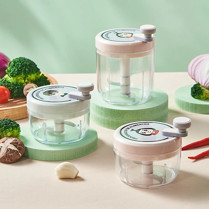 

Kitchen Gadget Mini Garlic Chopper Onion Garlic Manual Crusher Multifunctional Garlic Meat Grinder Auxiliary Food Machine