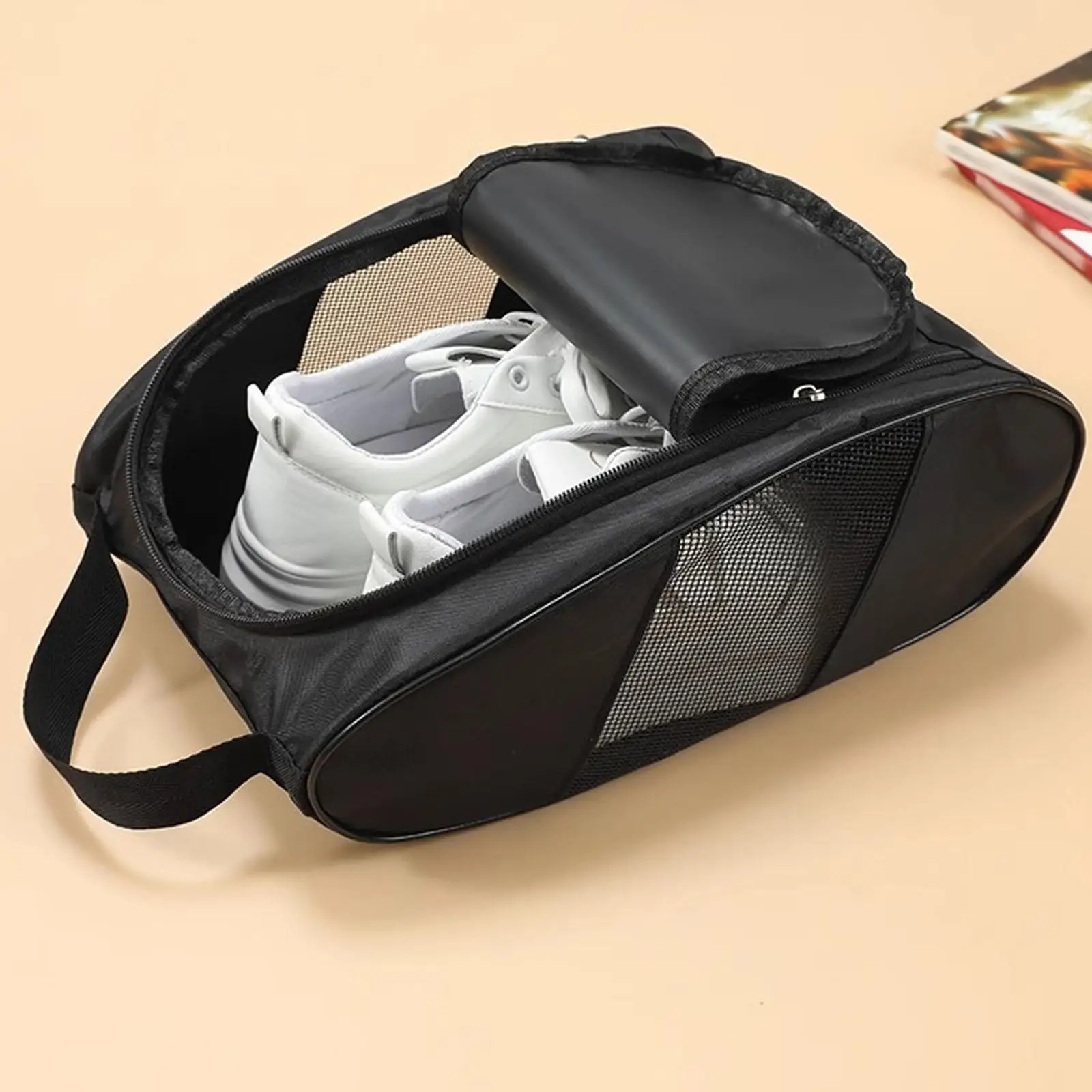 

Golf Shoes Bag Zippered Shoes Bag Golf Equipment Large Capacity Wear Resistant Portable for Running Hiking Camping Gym Outdoor