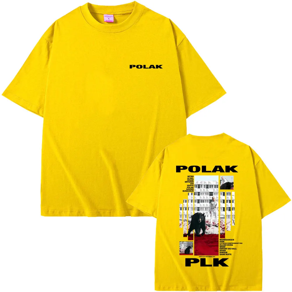 مغني الراب Plk Polak الجرافيك تي شيرت الرجال النساء الهيب هوب موضة البوب الموسيقى تي شيرت الرجال عادية خمر تي شيرت الشارع الشهير