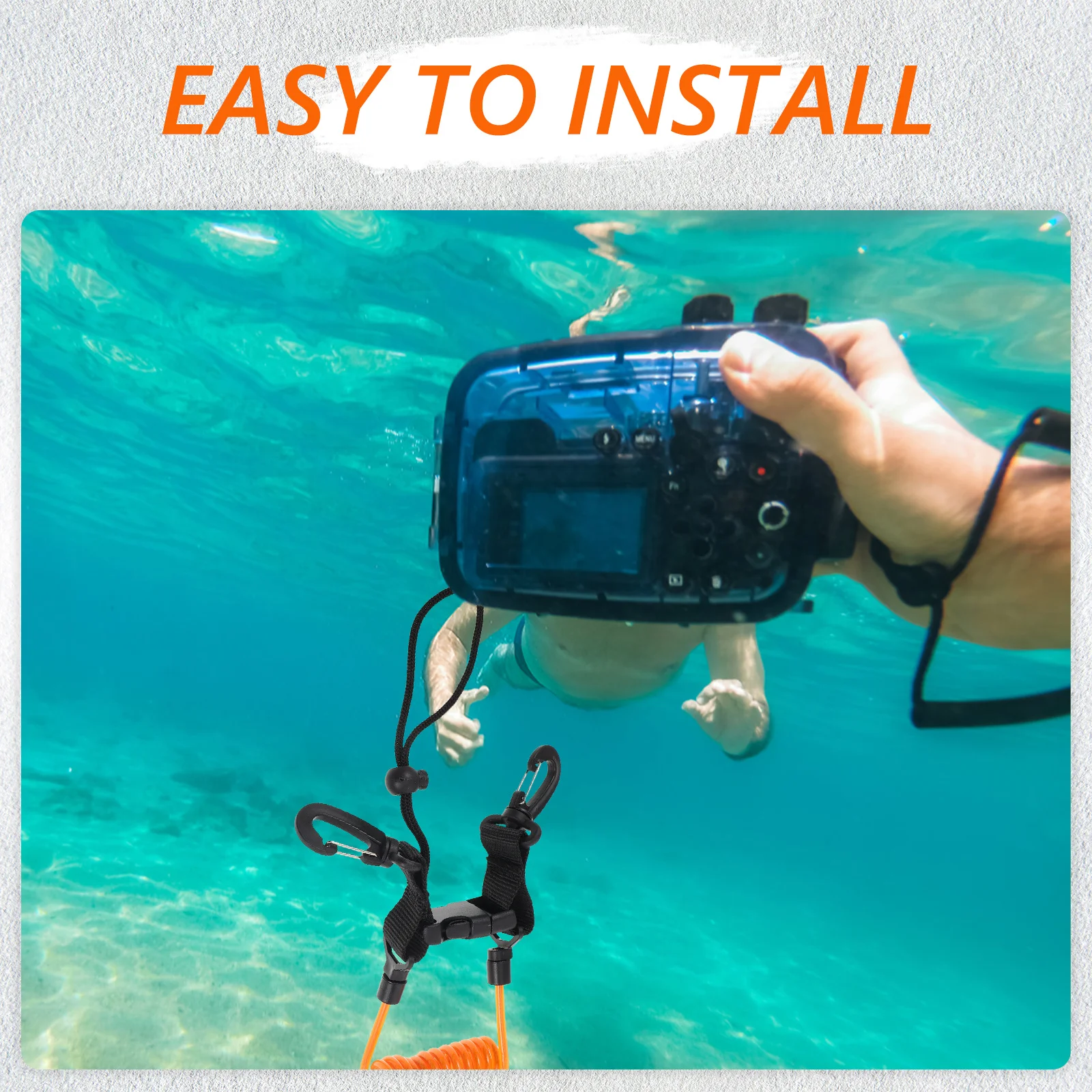 Diving Anti Lost Lanyard for Camera Heavy Duty Retractable Coil Strap Clip Scuba Diving Accessories for Men Women