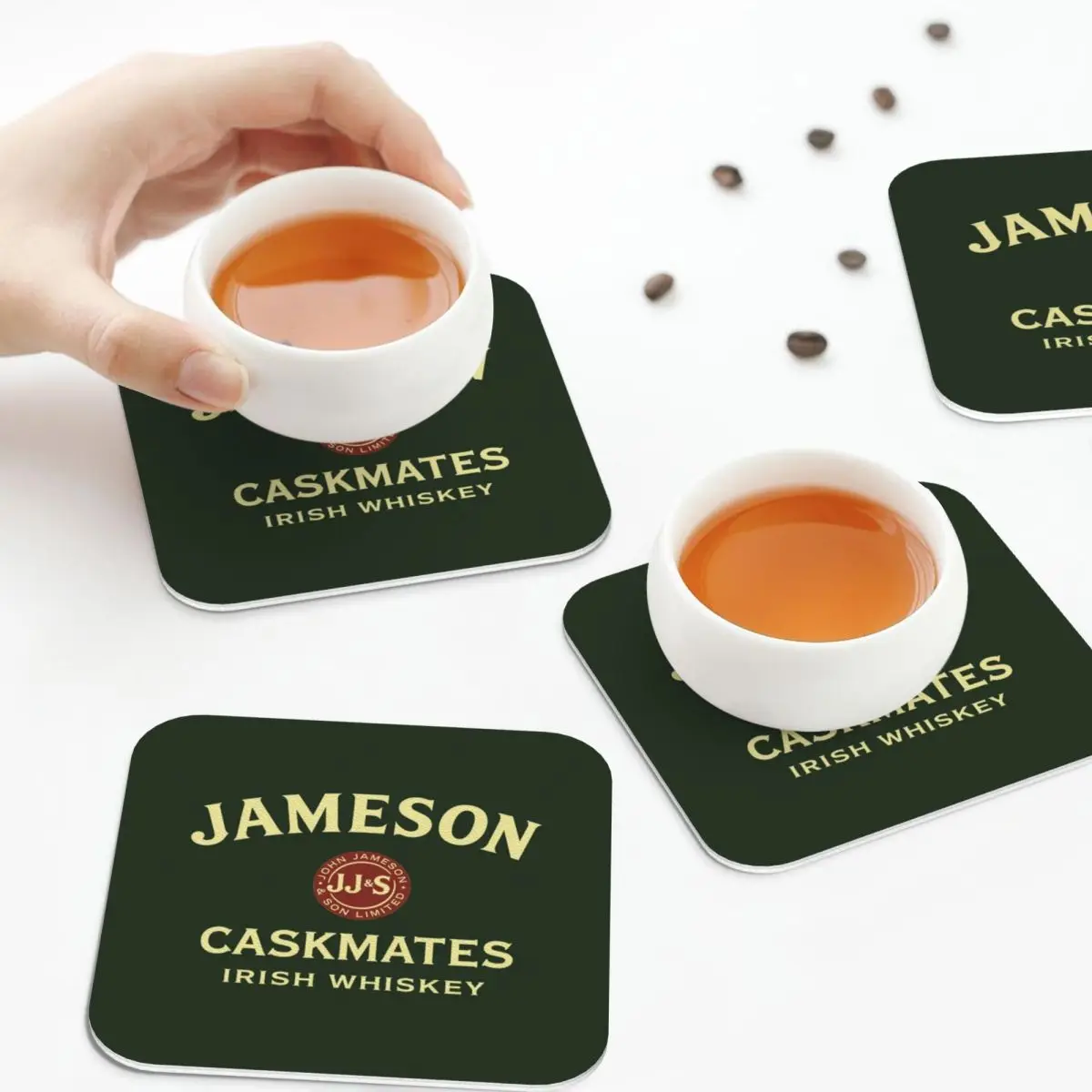 Редкие подставки Cask-The Jameson, кухонные салфетки, нескользящие изоляционные коврики для чашек, кофейные коврики для декора, домашняя посуда, подушечки, набор из 4 шт.