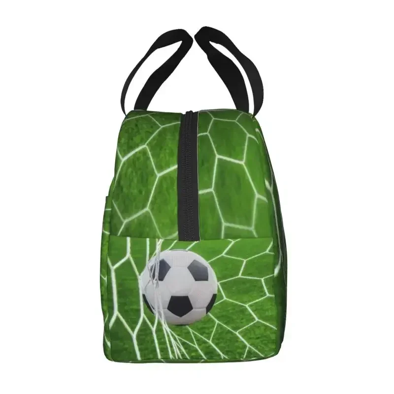 Custom Soccer Goal Insulated Lunch Bag Football Sport Waterproof Cooler Thermal Lunch Box For Women Food Container Tote Bags