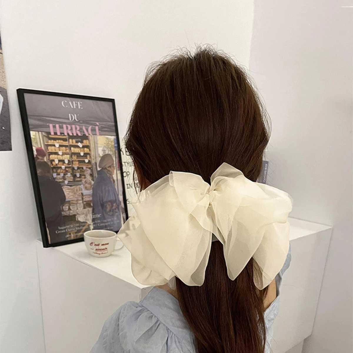 Bow Hairpin for  Cute Satin Fabric Hair Clip  Chiffon Ponytail Oversized Multilayer Hairpin Hair Accessories image 6