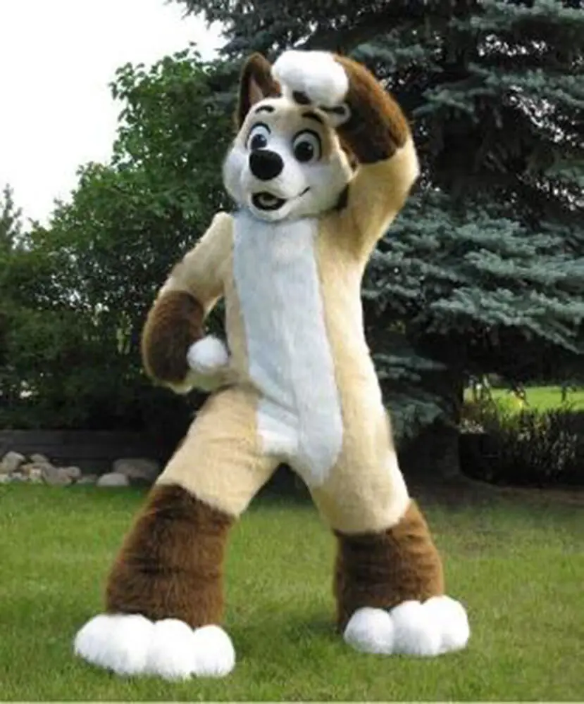 

Long Fur Husky Fox Mascot Costume Walking Halloween Suit Role Play Large Advertising Activity Show Costume