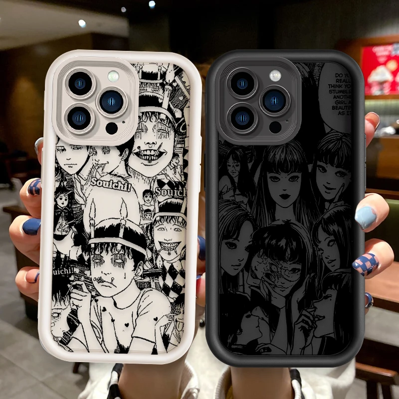 Horror Comics Tomie For Apple iPhone 15 14 13 12 11 Mini XS XR X 8 7 Pro Max Plus Soft Eye Ladder Phone Case