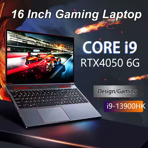 16Inch Gaming Laptop Computer Notebook RTX4050 6G Intel Core i9-13900HK Windows11 RAM Max 64GB DDR5 2*M.2 NVME 2TB SSD WiFi