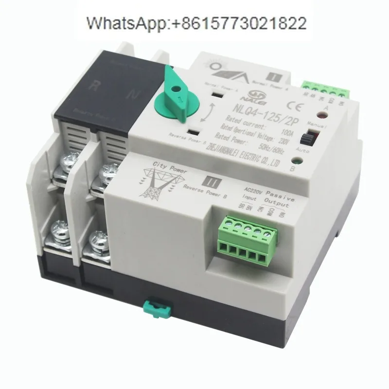 ats inversor fotovoltaico 230v switching alimentacao dupla nao continua interruptor de transferencia automatica nlq4125 2p 01