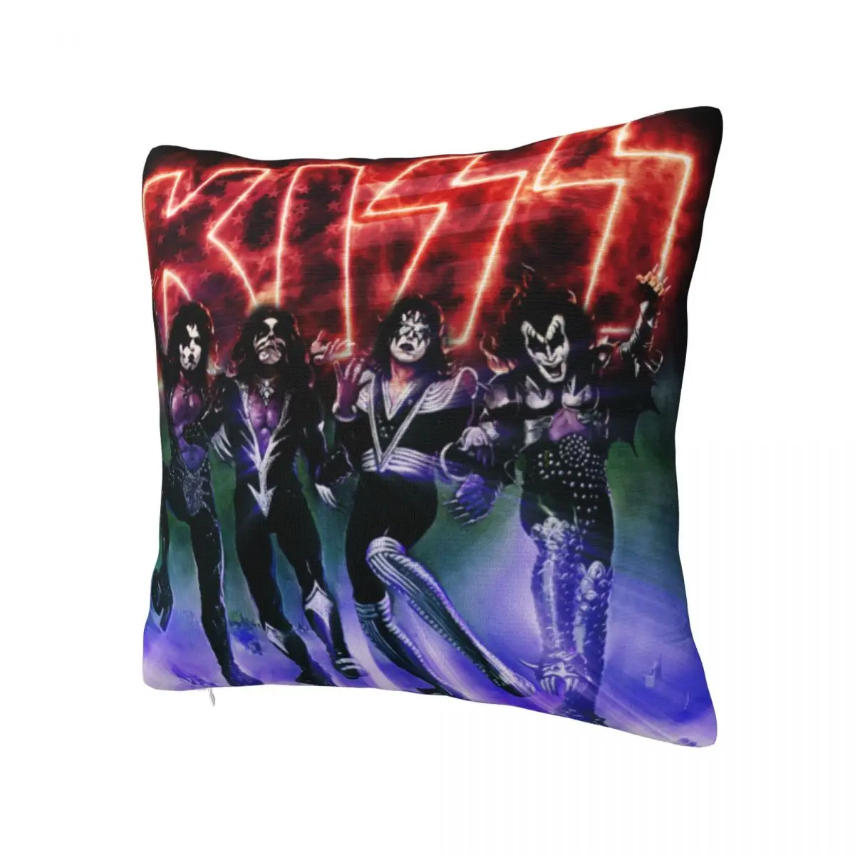 KISS Rock Band Pillow Cover Heavy Metal Music Cushion Cover Printed Pillow Case Funny Pillowcases For Sofa Home Decoration