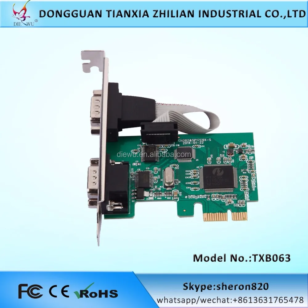 Tarjeta elevadora de interfaz RS-232 serie PCIe a puerto dual
