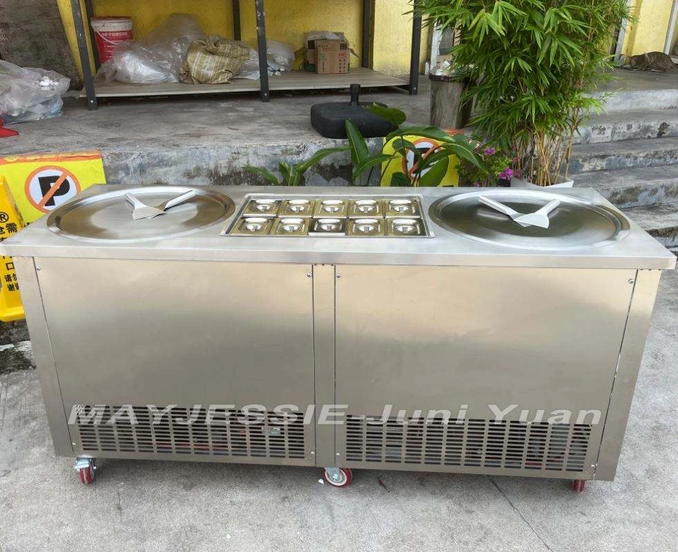 

High Quality Ice Cream Machine Fried With Freezer/Ice Cream Roller Machine Thai Stir Fry Ice Cream Thailand 0v Fried Ice Machine