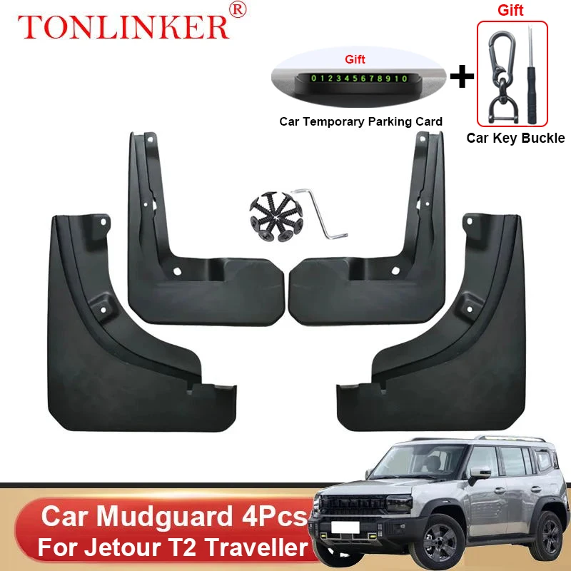 

TONLINKER Car Mudguard For Jetour T2 Traveller SUV 2023-Present Mudguards Splash Guards Front Rear Fender Mudflaps Accessories