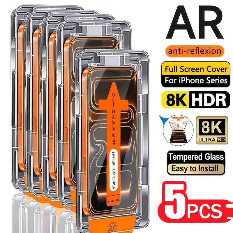 5 Pcs Ultra HD Tempered Glass Screen Protectors Designed for
