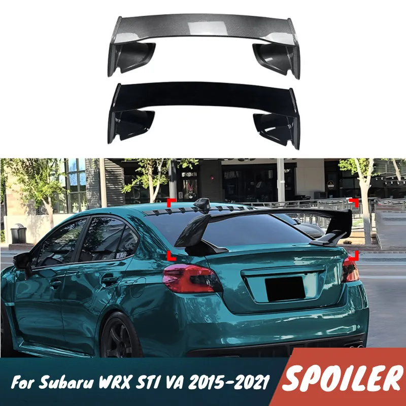 

For Subaru WRX STI VA 2015-2021 High Quality PP Plastic Car Rear Trunk Lid Black Carbon Spoiler Wings Car Tuning Accessories