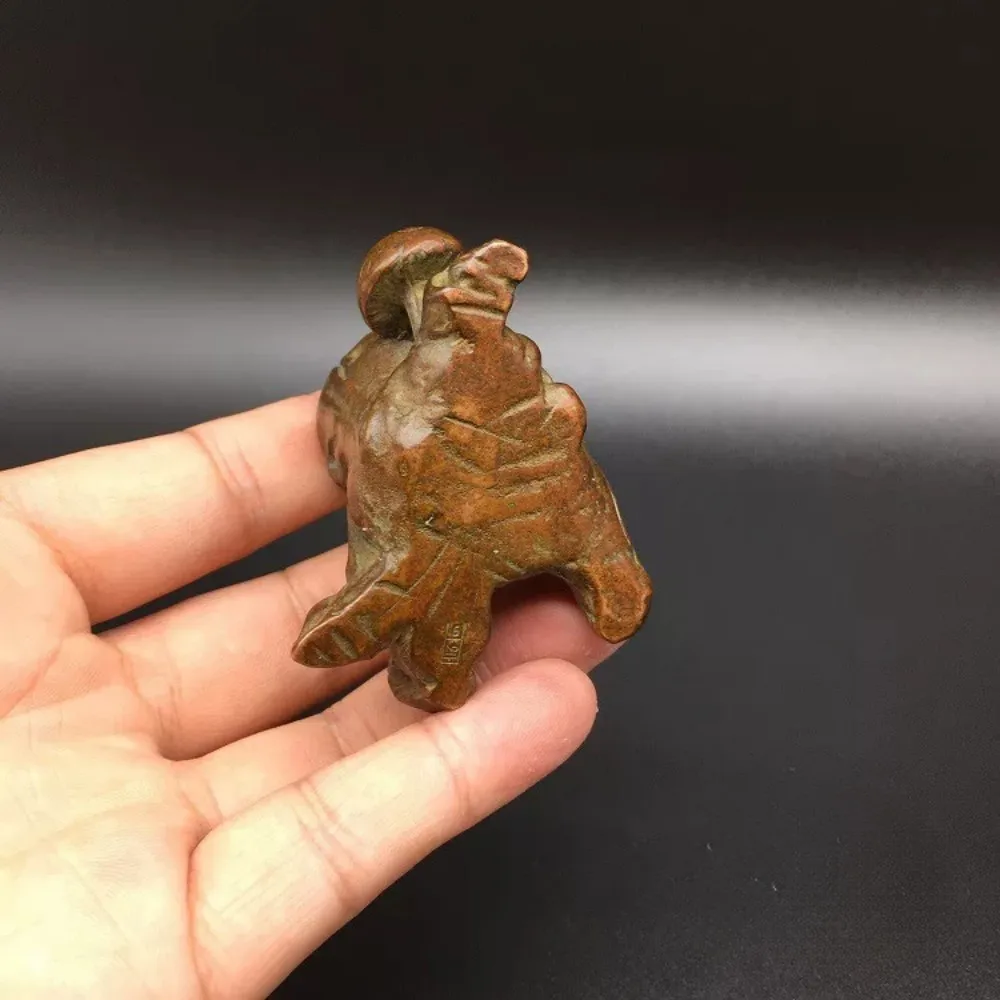 Solid Brass Little Squirrel Mushroom Tree Root Teapot Lid Holder Annual Ring Tea Pet Home Desk Gift