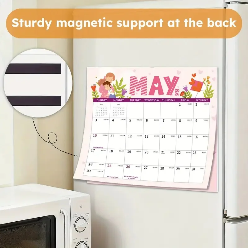 تقويم مغناطيسي 2026-2027، 18 تقويمًا شهريًا من يناير 2026 إلى يونيو 2027 مع تقويمات ثلاجة للعطلات