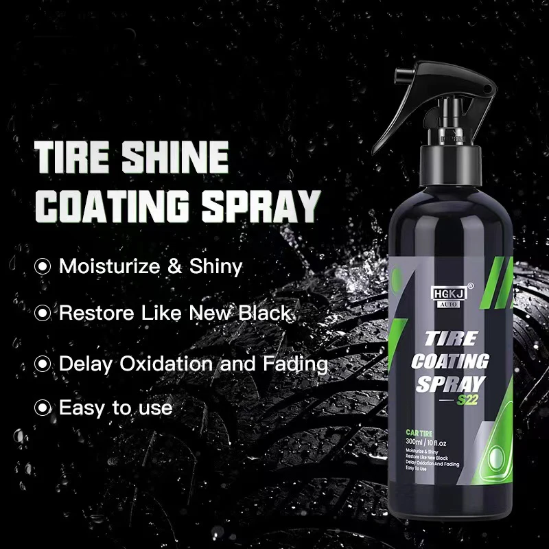 Car Tire Shine Tyre Gloss Spray Keep Tire Black Rubber Protective Auto Tires Coating Car Tyre Wax Tire Polish Auto Detailing