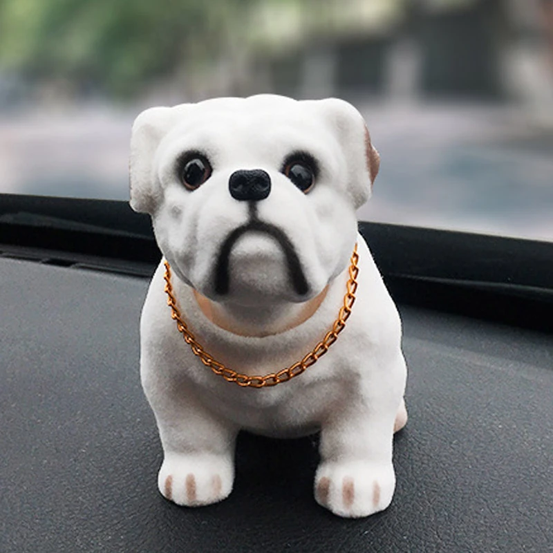 

Doll Nodding Dog Shaking Head Resin Simulation Car Dog Toy Dashboard Decoration Car Ornament Cute Car Accessories Girls Women