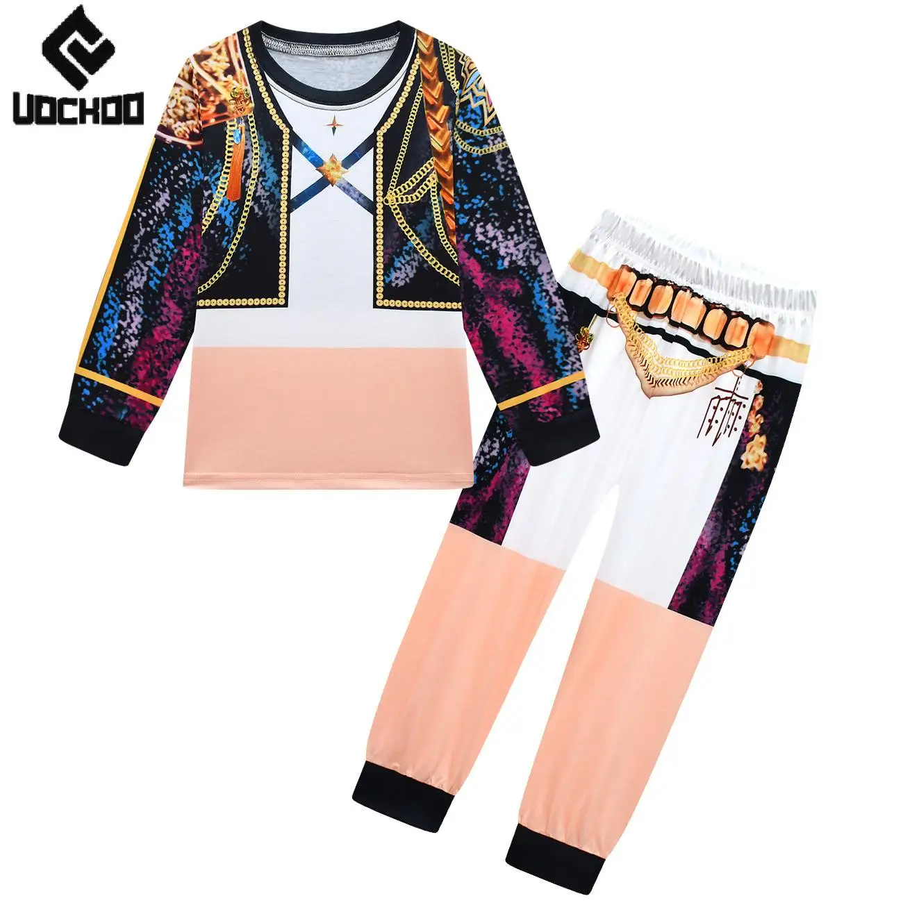 

Punk Pullover Suit Rumi Cosplay Costume Halloween Singer Outfit Kpop Demon Hunters Stage Two Piece Set Girl Long Sleeve Tops