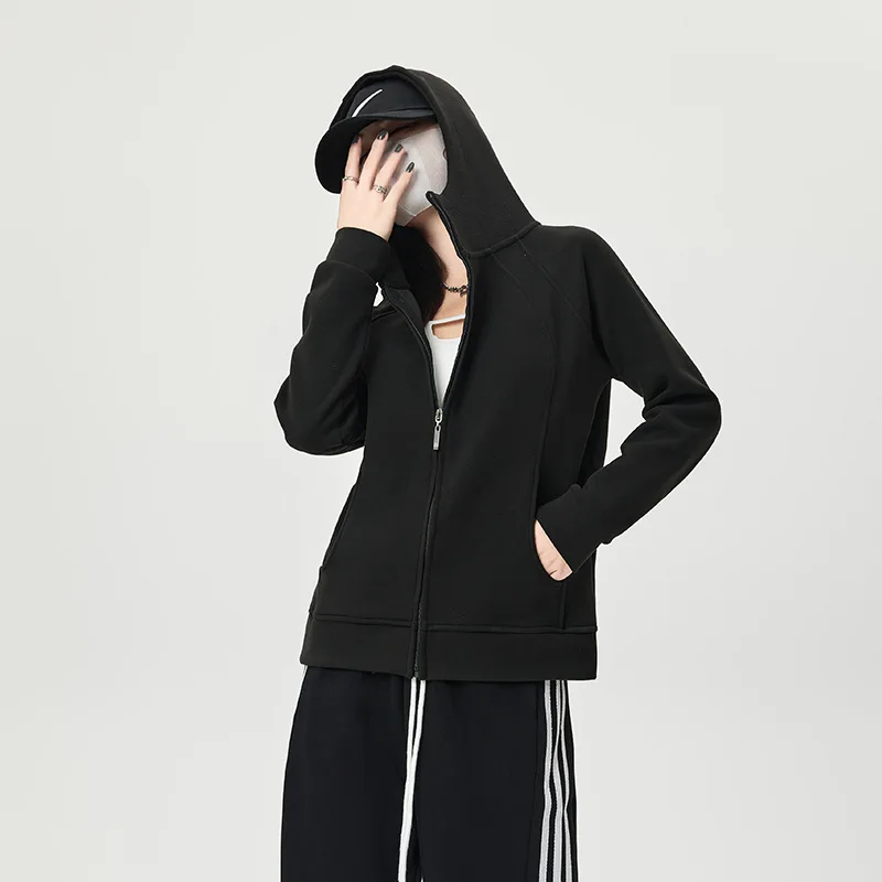 Korean Thick Zipper Hoodie Women's Hooded Jacket Autumn Winter Loose Casual Cardigan Fashionable High Street Style Women's Top