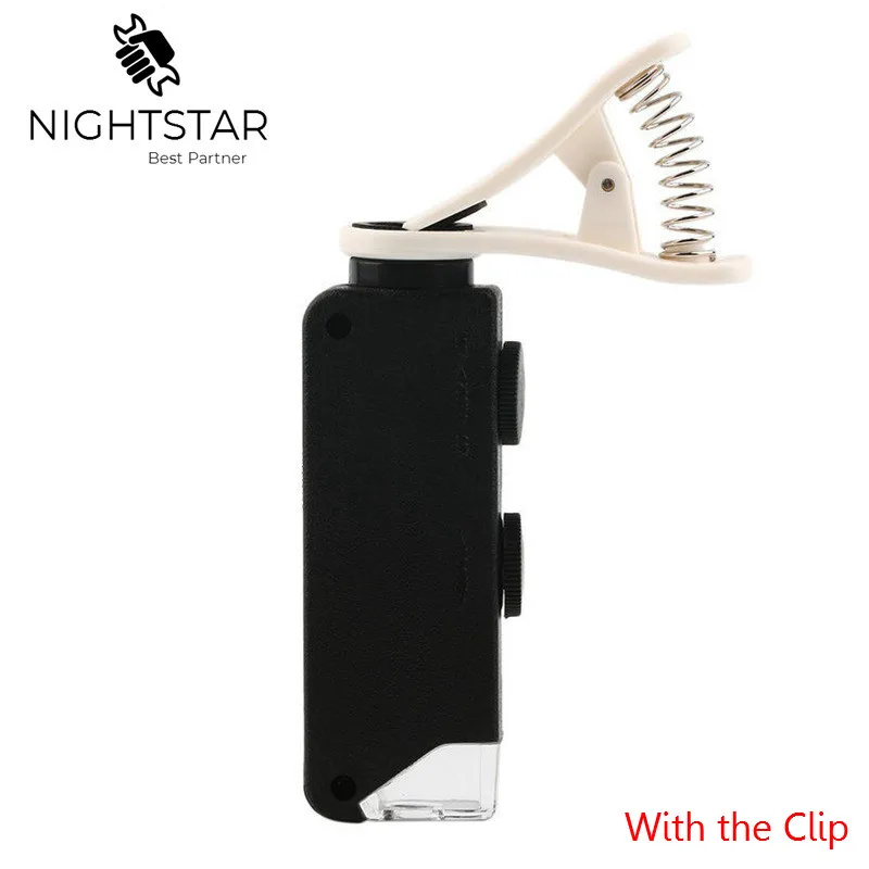 60X-100X Optical Zoom Mobile Phone LED Microscope Lens Optional Universal Clamp /With or Without Clip Handle Microscope