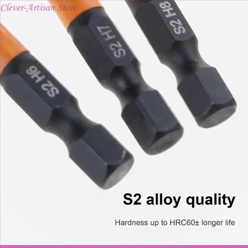 E06B 10pcs 1/4 "مفاتيح حفر رأس تؤثر على بتة بتات مجموعة طرف مغناطيسي مفك البراغي المغناطيسي بت بتات السداسي