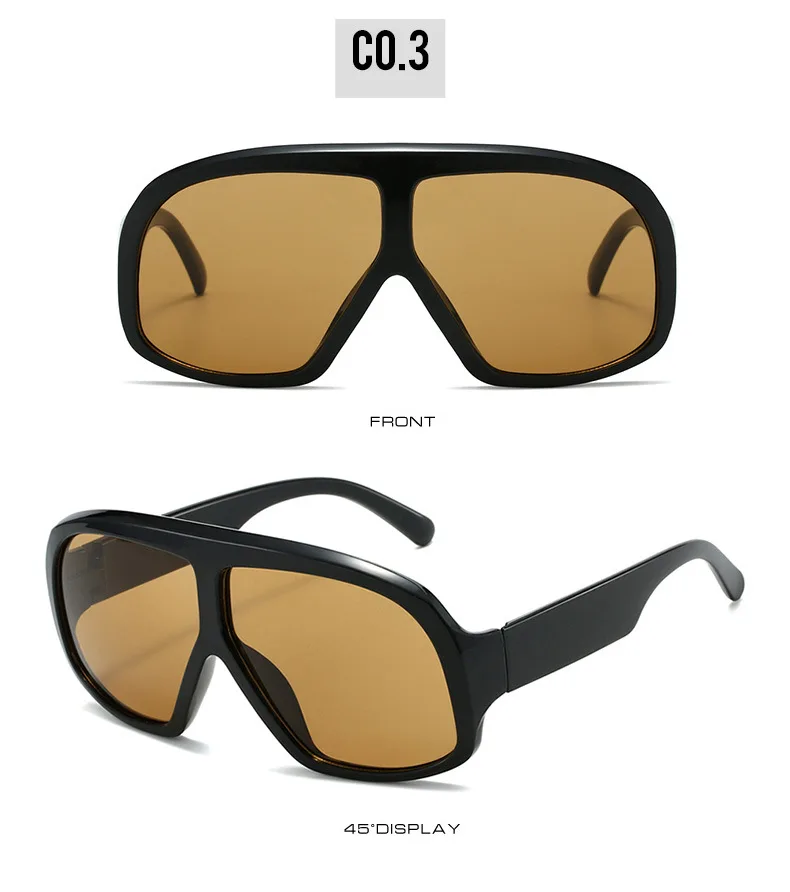 Retro Großen Rahmen Frauen Quadrat Sonnenbrille Marke Schwarz Runde Gradienten Coole Männer Sonnenbrille Ein Stück Designer Pilot Sonnenbrille – Detail 18