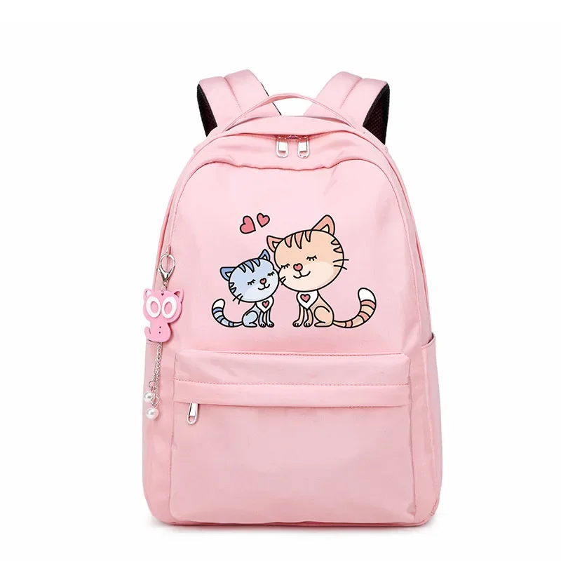 New student printed cat schoolbag waterproof ultra-light large-capacity backpack