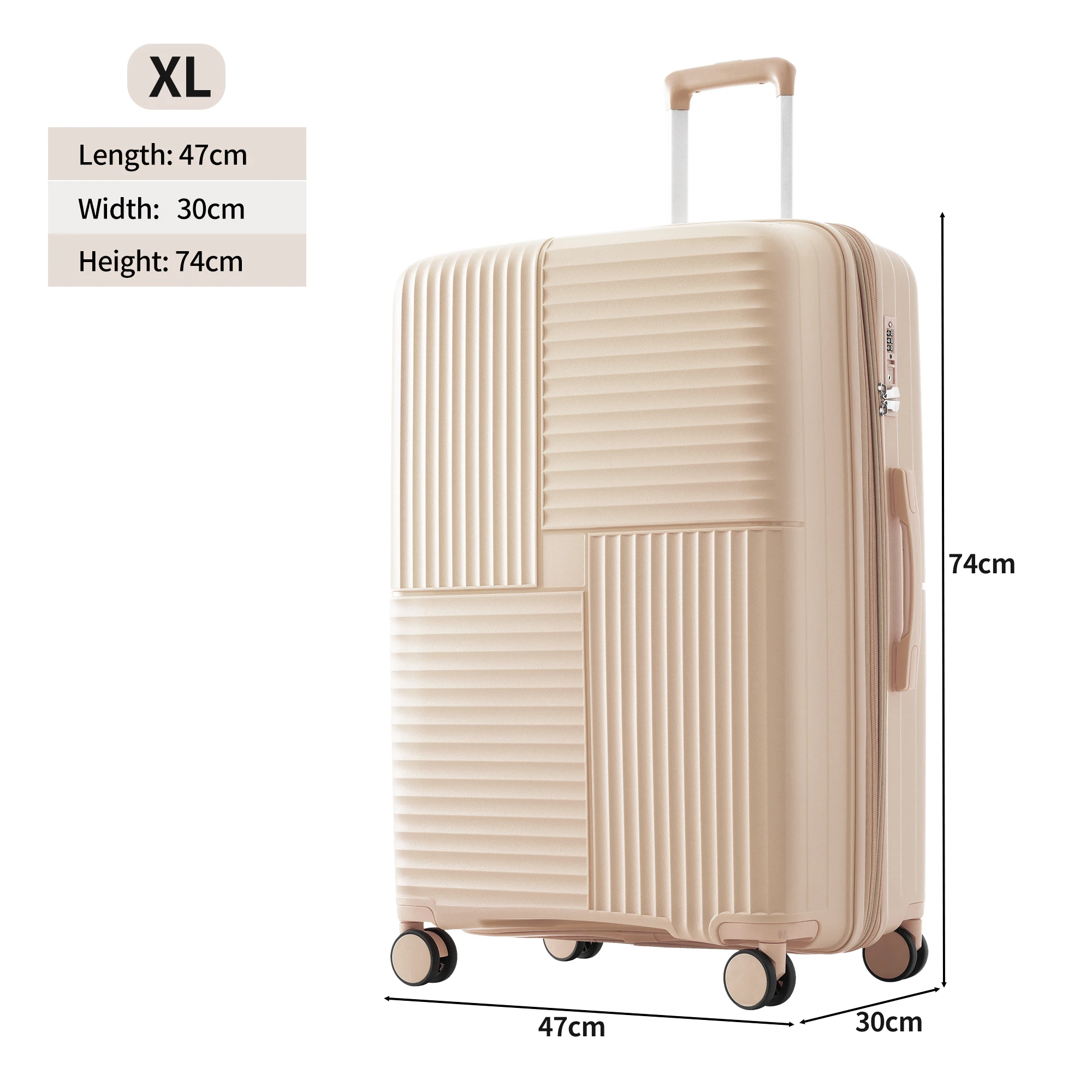 M-L-XL New PP Luggage Set Lightweight And Durable With Internal Compartments Universal Wheels Double Wheels With TSA Lock More S