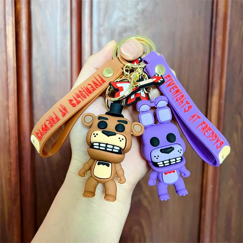 

New Fnaf Halloween Keychain Anime Figure Freddy Cartoon Animal Fnaf PVC Keychain Car Key Backpack Decor Pendant Gifts To Friends