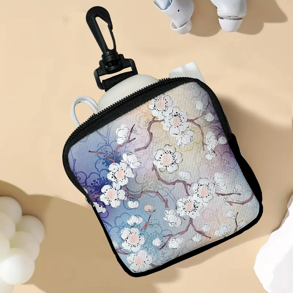 

Cherry Blossom Women Wallet Mini Purse Coin Purse Fresh Card Bag Sanitary Napkins Bag Earphone Bag 5.23
