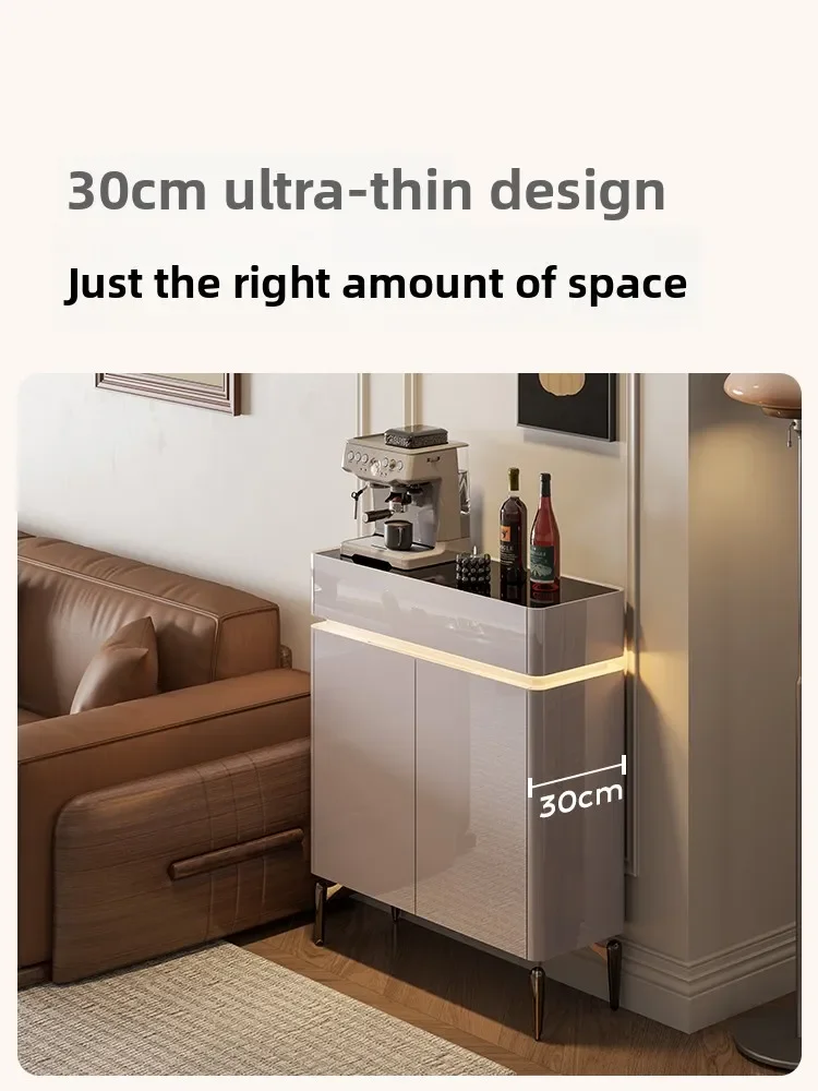 Ultra-thin dining side cabinet integrated wall locker small apartment light luxury kitchen tea cabinet living room