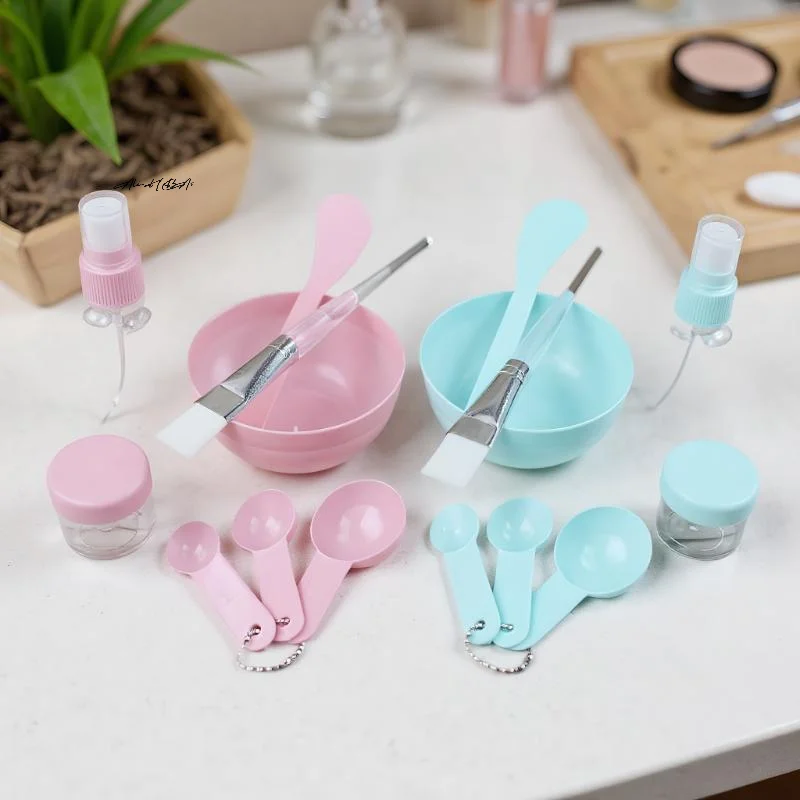 8個/セット フェイシャルブラシ マスクボウル スプーンセット マスクブラシバー DIY美容ツール ミキシングツール スキンケア メイクアップ用品 女性スキンケア
