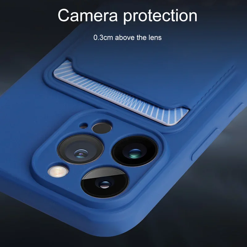 with card holder phone case for iphone 13 14 12 11 15 pro max soft cover case for iphone x xs xr max funda Camera protection