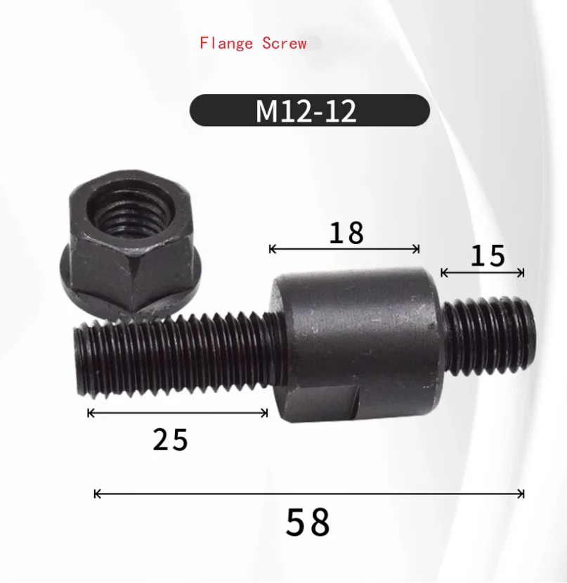 4 PCS C-Type Flange Screw Three-Jaw Chuck Screw C6 Lathe Double-Head Screw Nut Connection Over Plate Screw M12 New