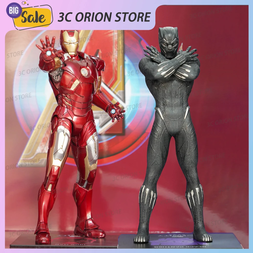 22cm Iron Man Figure Black Panther Gk Figures PVC Figurine Model Avengers Statue Collection Decoration Ornament Toys Kids Gift